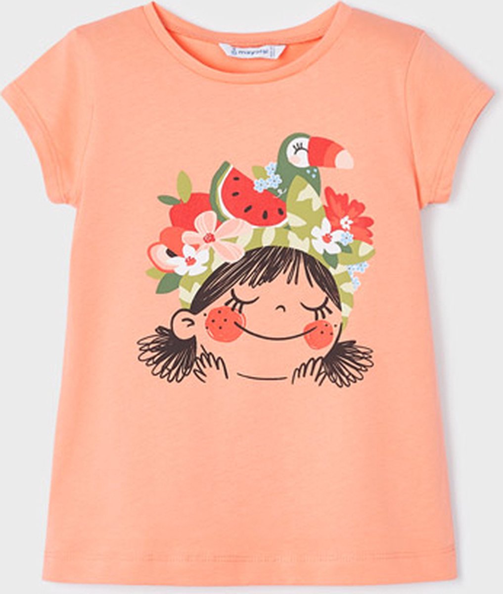 MAYORAL - T-shirt - Maat 98 - Meisjes - 044 Peach -