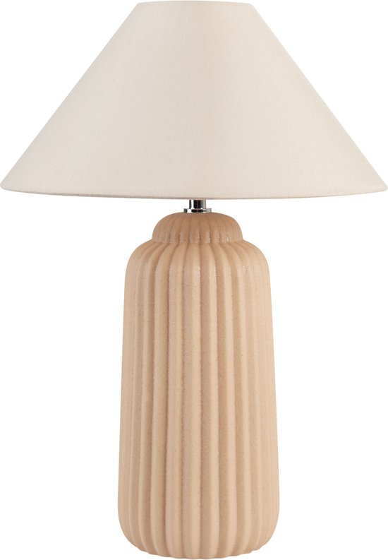 NURIA - Lampe de table - Beige - Céramique