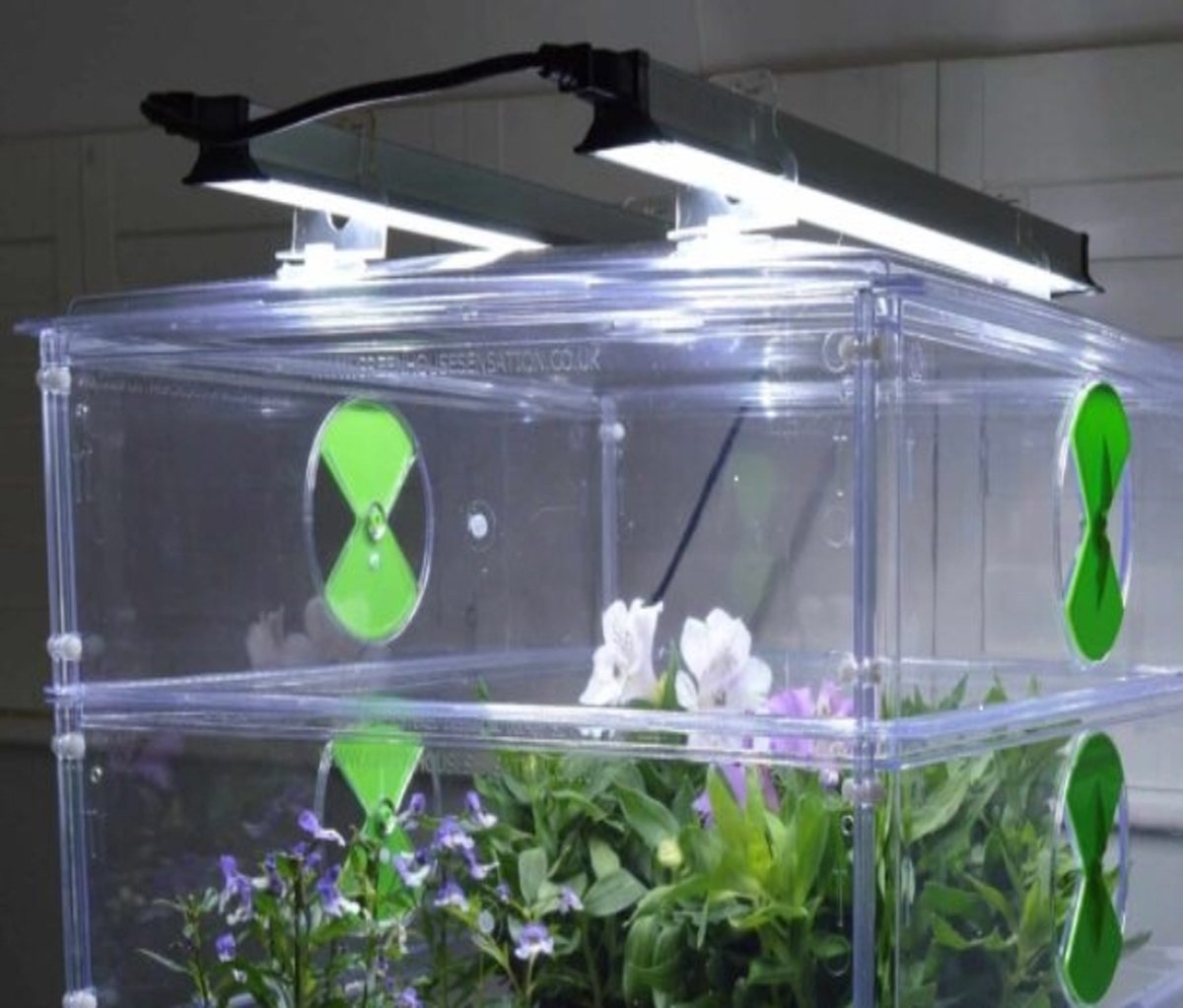 Propagator Vitopod 50W verwarmd met thermostaat en 2 LED groeilampen - 39cm hoog (groen/witte bodem)