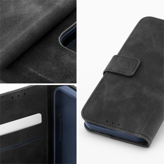 Case2go - Book Case adapté pour Xiaomi Redmi Note 13T Pro - Étui portefeuille - Zwart