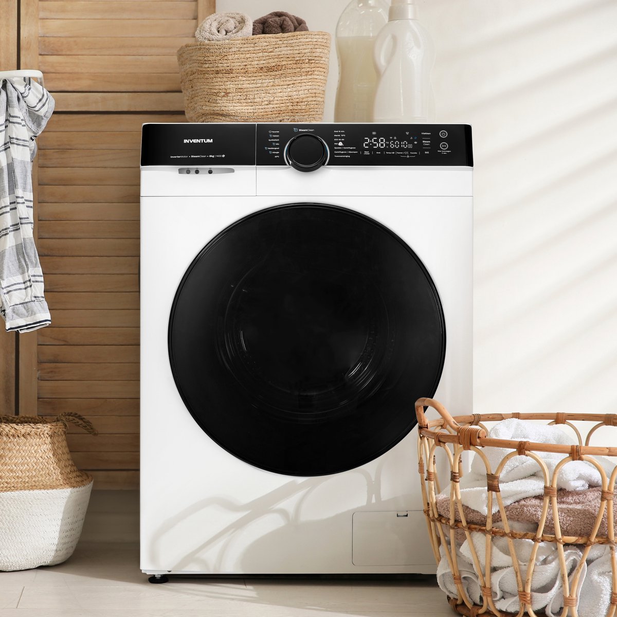 Inventum VWM8010W - Wasmachine - 8kg - 14 programma's - 1400 toeren - Energieklasse A-10% - Steam Clean - Stil: 72 dB - Wit/Zwart — afbeelding 3