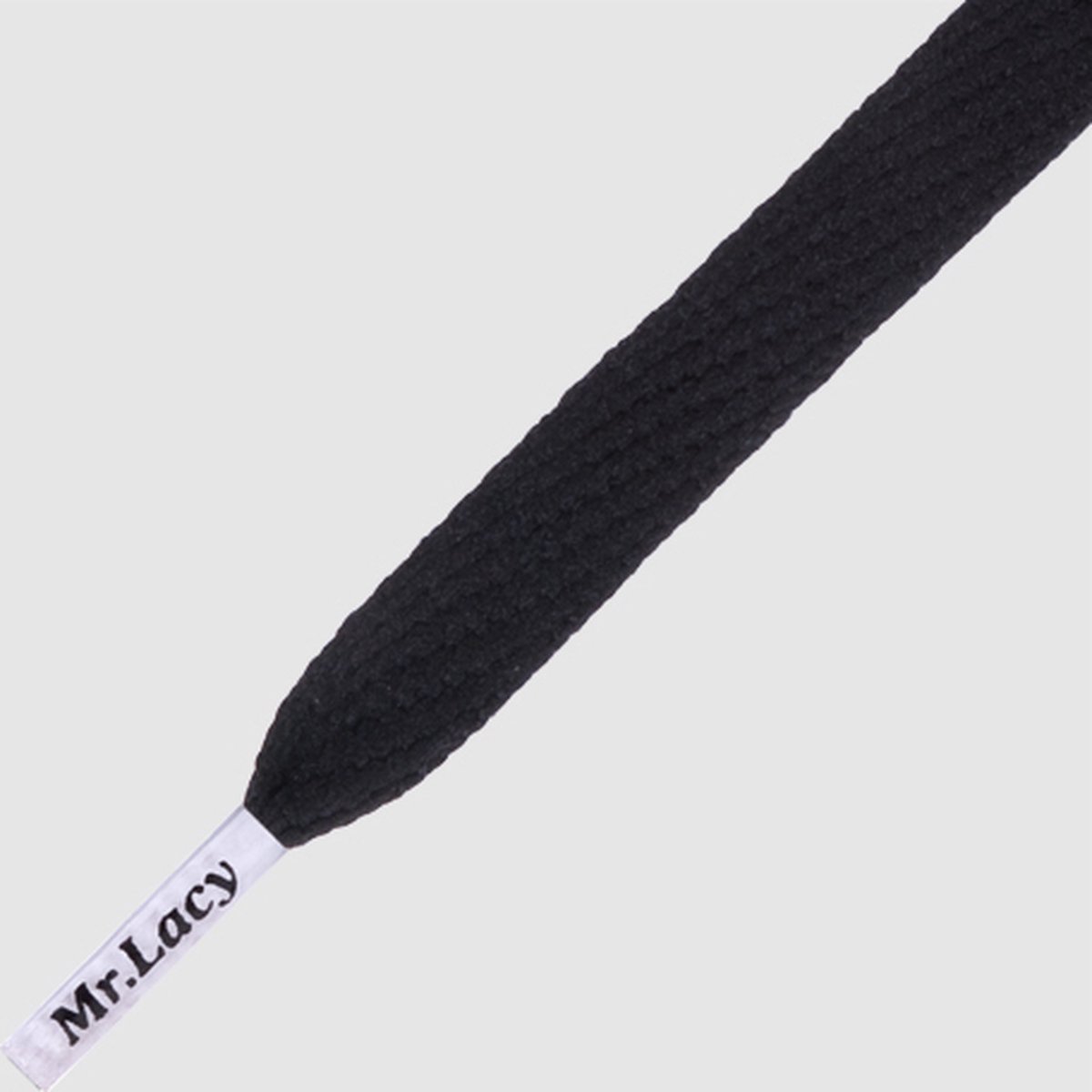 1 paar Flatties schoenveters van MrLacy met gekleurde nestels zwart / wit 130cm sneaker veters