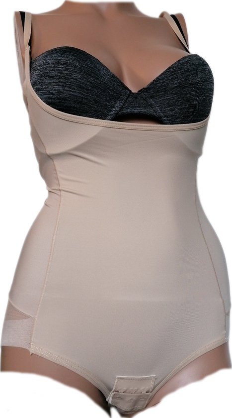 Femmes - Bodystocking - Lingerie - Avec dentelle - Shapewear - Sans couture - Open Bust Design - Couleur Beige - Taille 38-40 - Cadeau - Noël