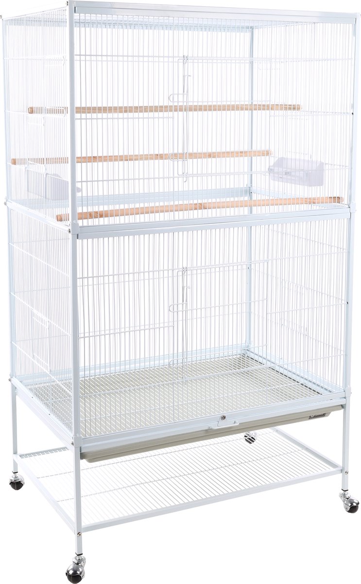 Bol.com Volière Sumba Wit – volière voor buiten & binnen – volière aluminium – 79x52x134 cm – Flamingo volière aanbieding