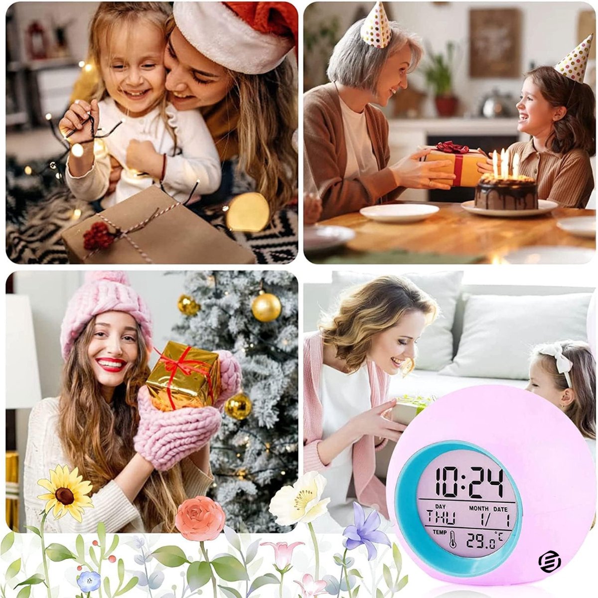 Equivera Slaaptrainer - Slaaptrainer Kinderen - Slaapwekker - Kinderwekker - Nachtlampje - Digitale Wekker