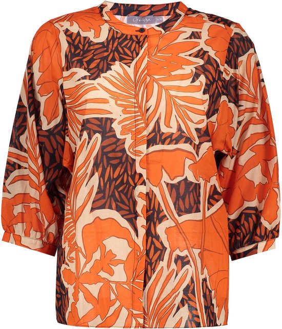 Geisha Blouse Blouse Met Bloemenprint En Pofmouwen 43208 20 999 Black/coral Dames Maat - XS