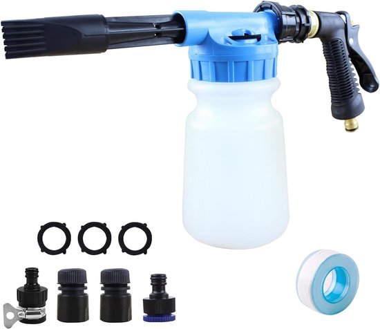 Schuimsproeier voor auto, 2 l handdruksproeier, schuimkanon, schuimpomp, draagbare spuitfles voor autoreiniging (zwart