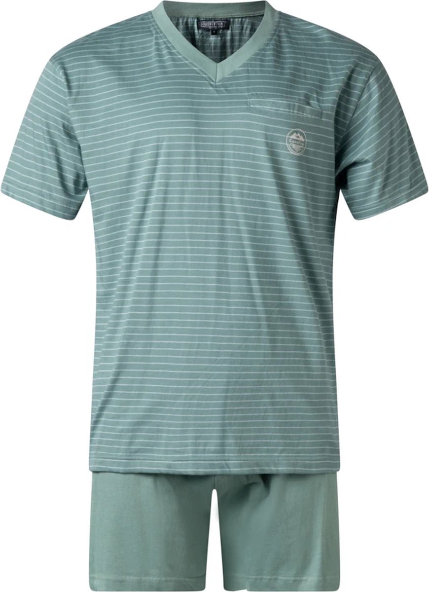 Outfitter heren shortama - maat XL - V-hals - Cameltrip desert - groen