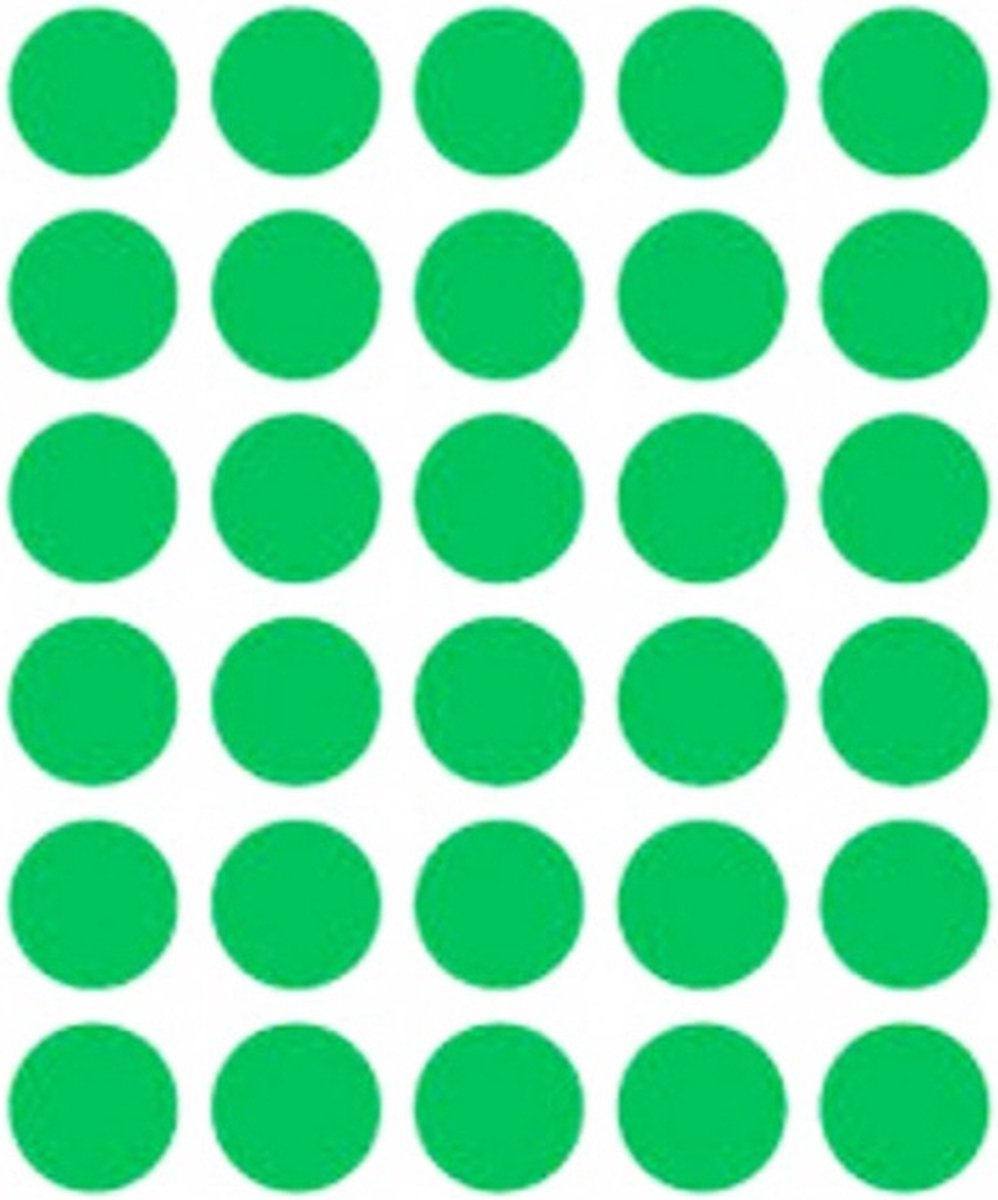 Ronde etiketten - GROEN - 150 stuks - MULTIPLAZA - stickers - 2cm - 20mm - markeren - ordenen - archiveren - universeel - knutselen - hobby - kantoor
