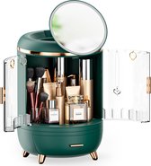 Organess - Make up organizer - Met spiegel - Opbergdoos - Skincare organizer - Make up koffer - Luxe - Groen