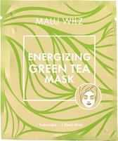 Malu Wilz - masque énergisant au thé vert (1 pièce) - masque facial intensément nourrissant aux extraits de thé vert -