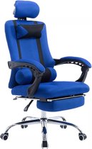 In And OutdoorMatch Premium Office Chair Gage - Sur roulettes - Blauw - Chaise de bureau ergonomique - Pour adultes - Chaise de jeu en tissu - Hauteur réglable