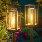 Zonne-energie Tuinverlichting Set - LED Lampen - Duurzaam - Weerbestendig - Milieuvriendelijk - Decoratieve Verlichting voor Tuin - Warm Wit Licht