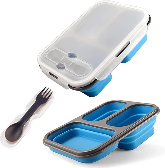 Nikou Opvouwbare Siliconen Lunchbox 500ml - Geel - Magnetronbestendig