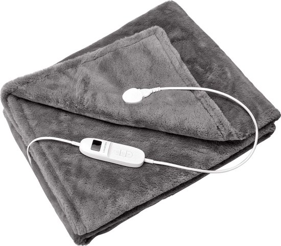 Lanaform - Cocoon Plaid - Elektrische Deken - Luxe Elektrische Bovendeken - Extrazachte Fleece - 9 Warmtestanden - Timerfunctie: Tot 6 Uur Opwarmtijd - Machinewasbaar - 160x120 Cm XL Formaat - Automatische Uitschakkeling