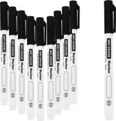 12 stuks - Fijne Whiteboard Pennen Set - 0.5MM - Zwart - Voor Schrijven en Markeringswerk - Ergonomisch Design Met Comfortabele Grip - Ideaal Voor Kantoor, School en Creatieve Projecten