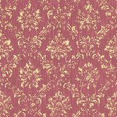 Barok behang Profhome 306626-GU textiel behang gestructureerd in barok stijl glanzend rood goud 5,33 m2