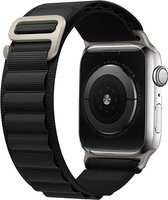 Alpine Loop Nylon Sport Band Compatibel met Apple Watch 42mm 44mm 45mm 49mm - Zwart Horlogebandje voor Mannen en Vrouwen, Verstelbaar met Metalen 6-Haak Sluiting voor iWatch Ultra 2/1 Serie SE/9/8/7/6/5/4/3/2/1