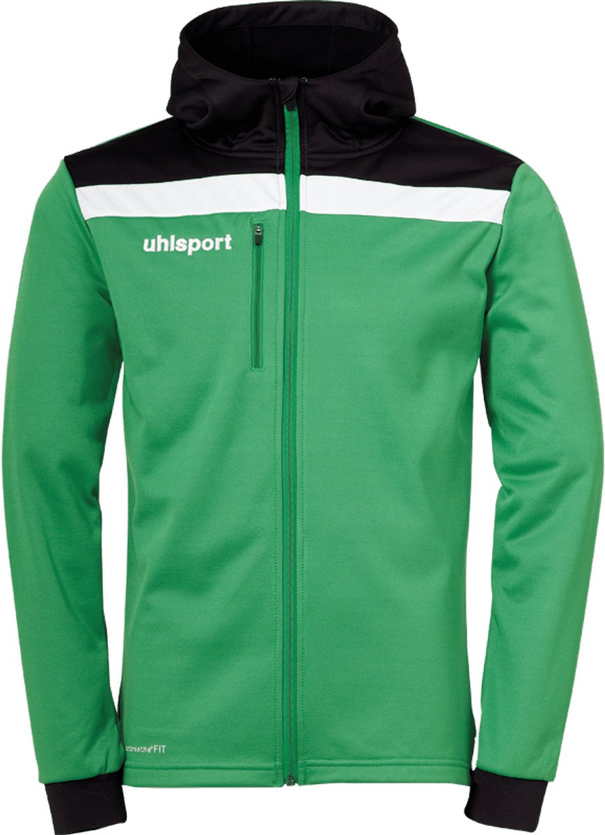 Uhlsport Offense 23 Trainingsjack Met Capuchon Heren - Groen / Zwart / Wit | Maat: 3XL