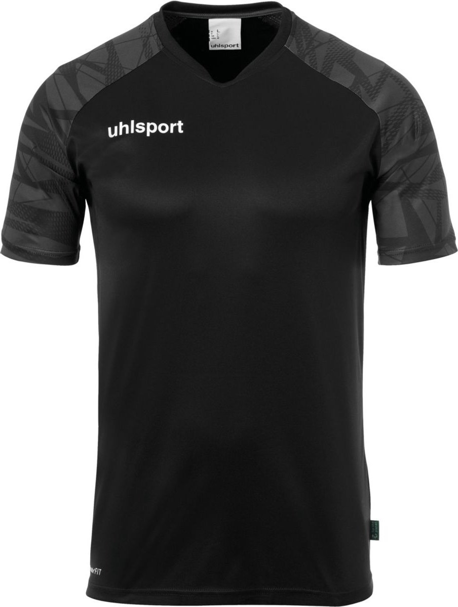 Uhlsport Goal 25 Shirt Korte Mouw Heren - Zwart / Antraciet | Maat: M
