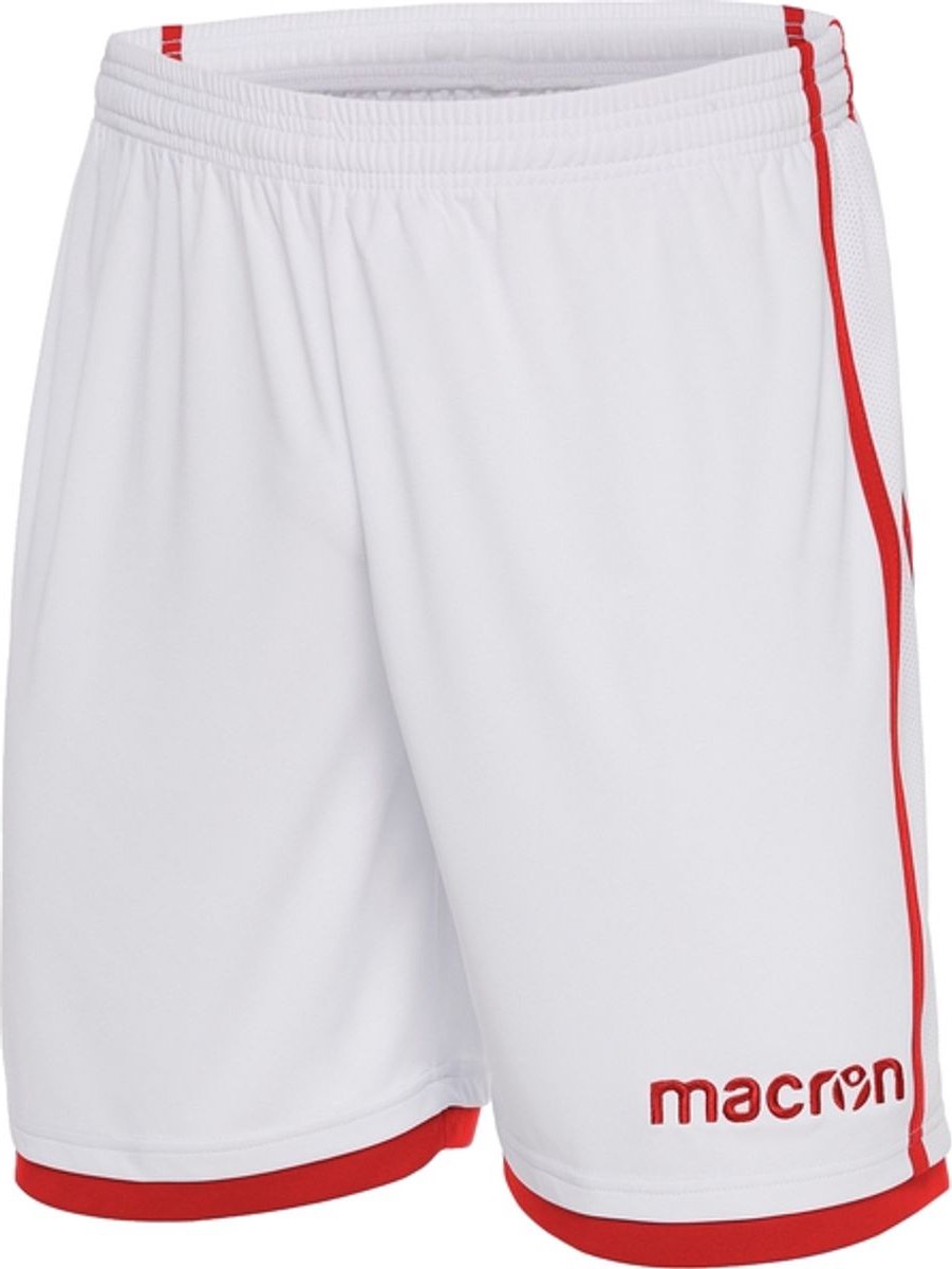 Macron Algol Short Kinderen - Wit / Rood | Maat: 9-10 Y