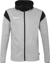 Uhlsport Squad 27 Jas Met Kap Heren - Donkergrijs Gemeleerd / Zwart | Maat: XL
