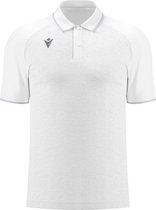 Macron Glory Aulos Polo Kinderen - Wit / Zilver | Maat: 7-8 Y