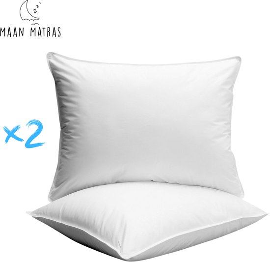 Matelas Moon - Set d'oreillers de 2 - 30 jours de sommeil d'essai - Oreillers de qualité hôtelière - Comfort ultime - Soulage les problèmes de dos et de cou - | 50x60 cm