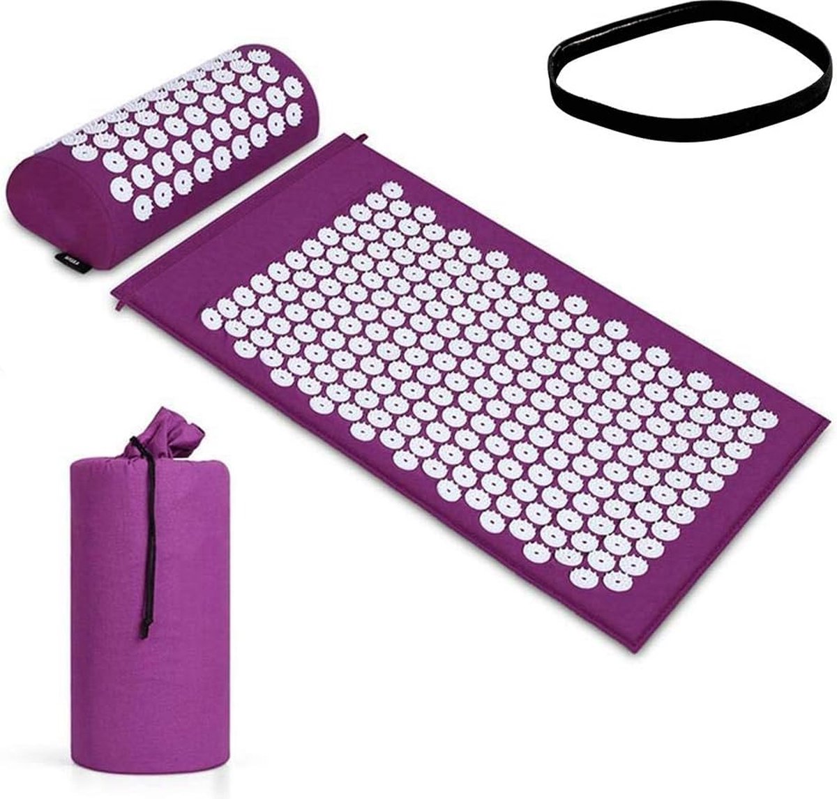 Goedkoopste Acupressuurmat & kussenset, acupunctuurmat, kant, yogamat voor massage, wellness, ontspanning en loslaten van spierspanningen, herstel na het sporten, met draagtas