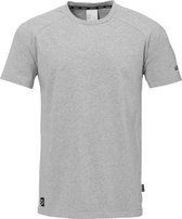 Uhlsport Id T-Shirt Kinderen - Donkergrijs Gemeleerd / Zwart | Maat: 140