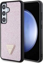 Guess Backcover – Geschikt voor – Galaxy S24 Plus – 4G Triangle – Roze