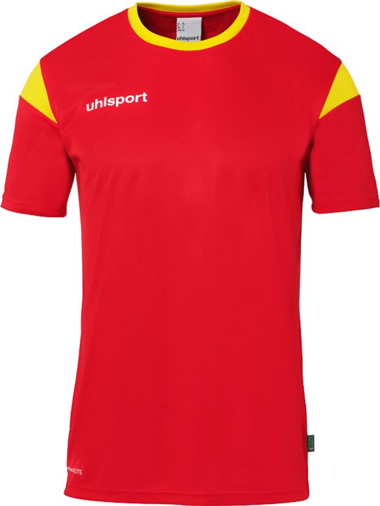 Uhlsport Squad 27 Shirt Korte Mouw Kinderen - Rood / Geel | Maat: 152