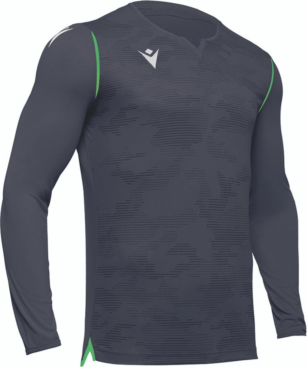 Macron Ares Keepershirt Lange Mouw Kinderen - Antraciet / Fluogeel | Maat: 9-10 Y
