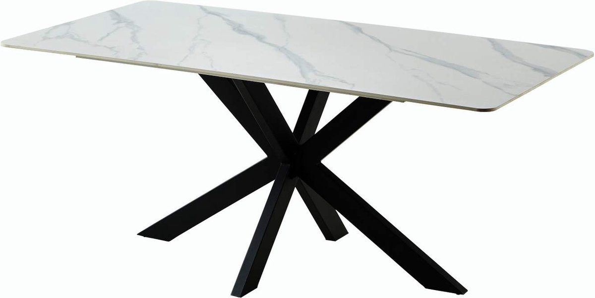 Belfurn - eetkamertafel Carrara 180x90 cm in witte keramiek