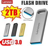 Lenovo 2TB USB 3.0 Flash Drive - Hoge Snelheid Metalen Pendrive - Draagbaar en Betrouwbaar - Waterdichte USB Flash Disk voor Veilige Opslag Zilver