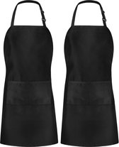 2 stuks verstelbare slabschorten voor mannen en vrouwen met 2 ruime zakken - schorten voor koks, BBQ, schilderen, bakken en koken