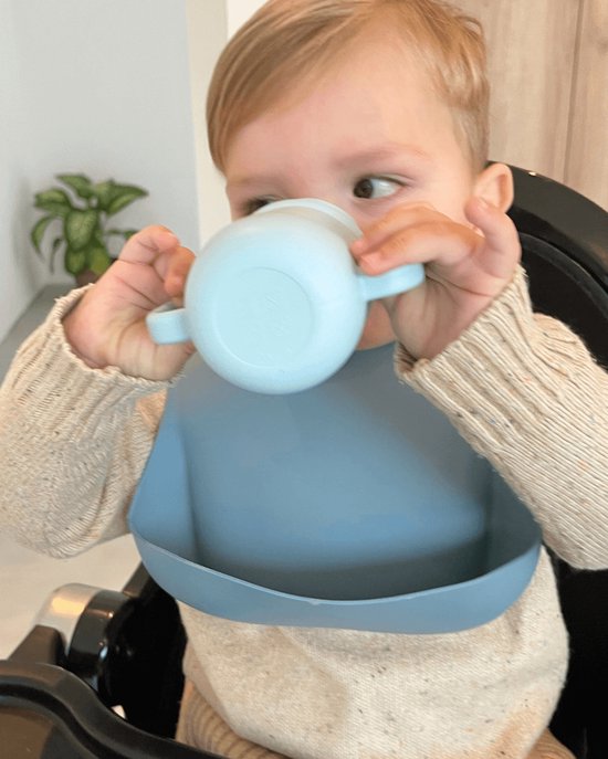 Mabebi - Drinkbeker met rietje - Oefenbeker - Trainingsbeker - Drinkbeker met handvaten - Drinkbeker olifant - Blauw van Mabebi — afbeelding 4