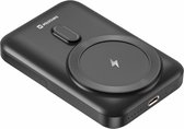 Swissten Powerbank adapté pour Magsafe - 10 000 mAh - 20 W - USB-C - avec support - adapté pour iPhone 12/13/14/15 - Zwart