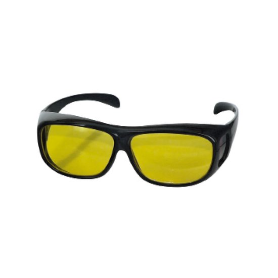 Orange Donkey HD Glasses Overzetbril, Nachtzicht Bril - Nachtzichtbril voor Brildragende – Nachtbril Auto – Zwart/Geel - Mannen en Vrouwen