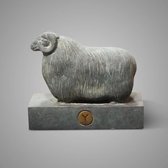 Statue Sheep with Horn Maj. Vintage 24x12x21