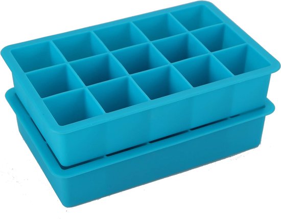 Webake Siliconen mini vierkante ijsblokjesvormen met deksels, 2 stuks 1,5 cm kleine ijsblokjesbakjes, vierkante ijsblokjesvorm voor bier, cocktails, water, frisdrank en fruit