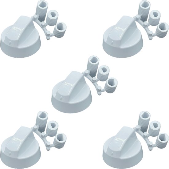 Fixem® - Jeu de boutons de four universels pour cuisinière à gaz, 5 pièces Wit