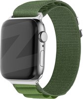 Bandz Nylon loop bandje 'Alpine' - geschikt voor Apple Watch series 1/2/3/4/5/6/7/8/9/SE - outdoor bandje geschikt voor iWatch - maat 38mm 40mm 41mm - groen