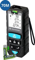 Télémètre laser Techweise - Lasermètre - Portée de 70 mètres - Avec toutes les options de mesure