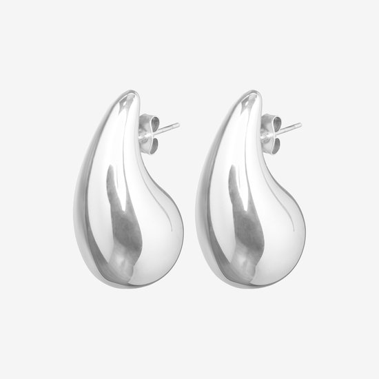 Essenza Large Teardrop Earrings Silver