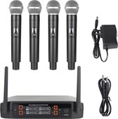 Draadloze microfoonset - Draadloze microfoon - Geschikt voor JBL speakers en meer - Met plug-in ontvanger - 4 microfoons - Zwart