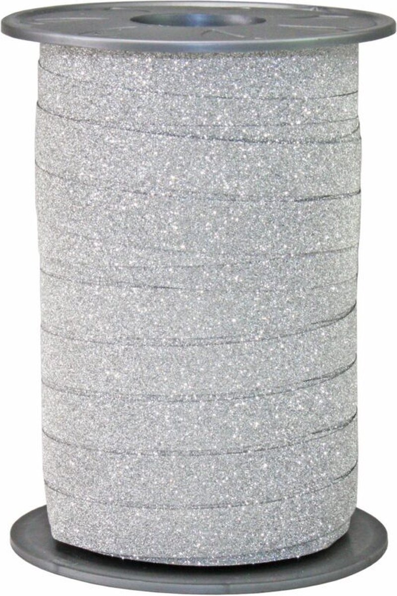 Krullint Glitter Zilver - 10mm