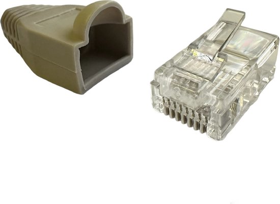 LogiLink Patch Plug RJ45 Cat5e non blindé - 10 pièces - Grijs - Avec serre-câble