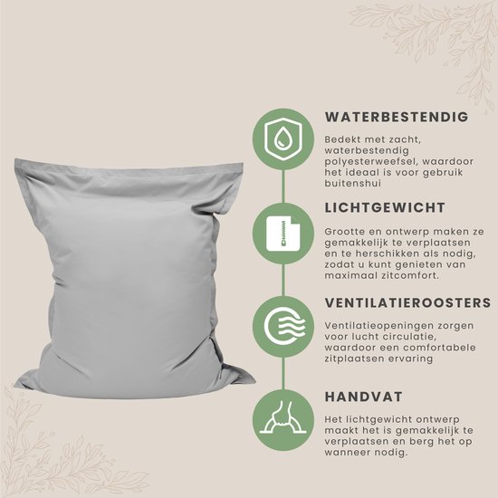 Grote Slab Zitzak voor Vloer Zitplaatsen - Rechthoekige Zitzakken voor Volwassenen - Waterbestendig beanbag - Buiten Zachte Tuin Zitzak XXL