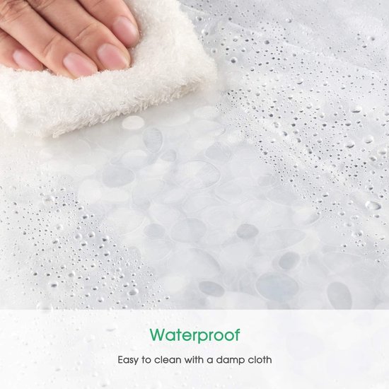 Douchegordijn, transparant, 100 x 180 cm, schimmelwerend, waterdicht